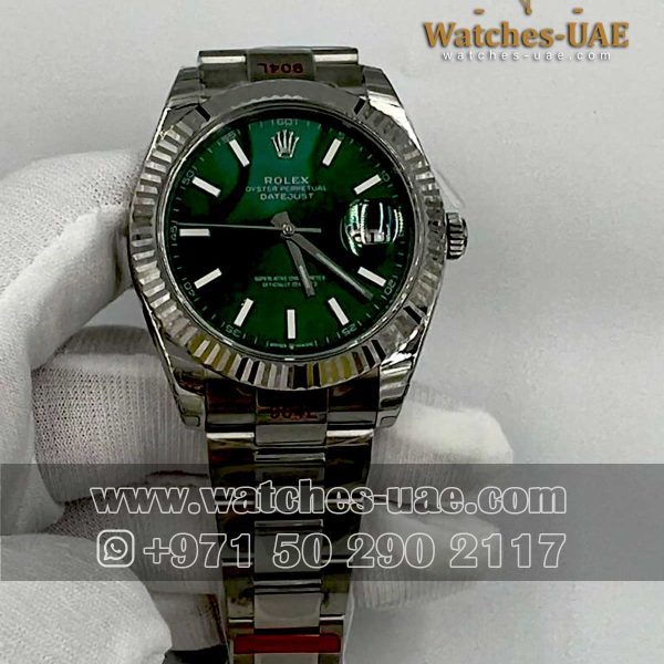 rolex date just green