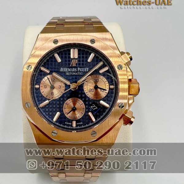 audemars piguet royal oak chrono rose gold and blue