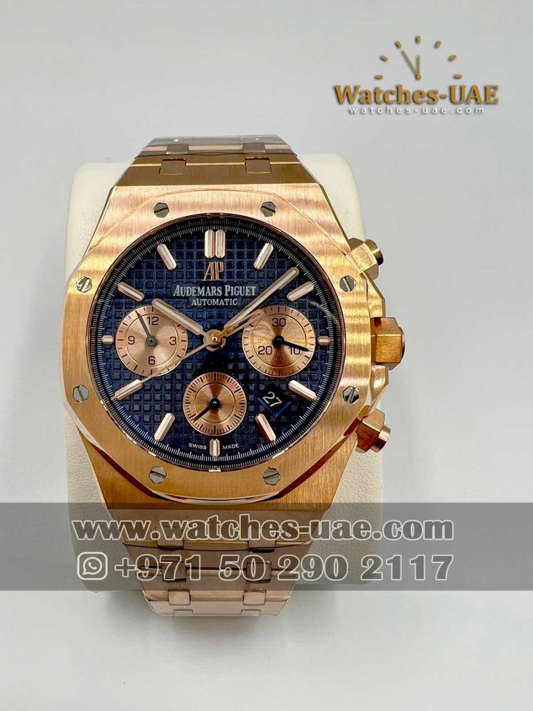 audemars piguet royal oak chrono rose gold and blue