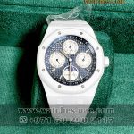 Audemars Piguet Royal Oak White Ceramic Perpetual Calendar Blue Dial New 2021 26579CB