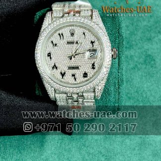 Rolex Date just Iced out Arabic dial Ref:126300 Jubilee