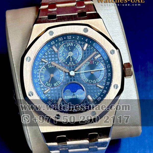 Audemars Piguet Royal oak Perpetual Calendar Rose gold blue dial copy watch