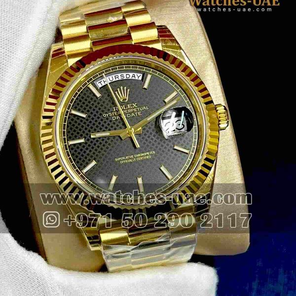 rolex daydate gold-black dial Replica Watches