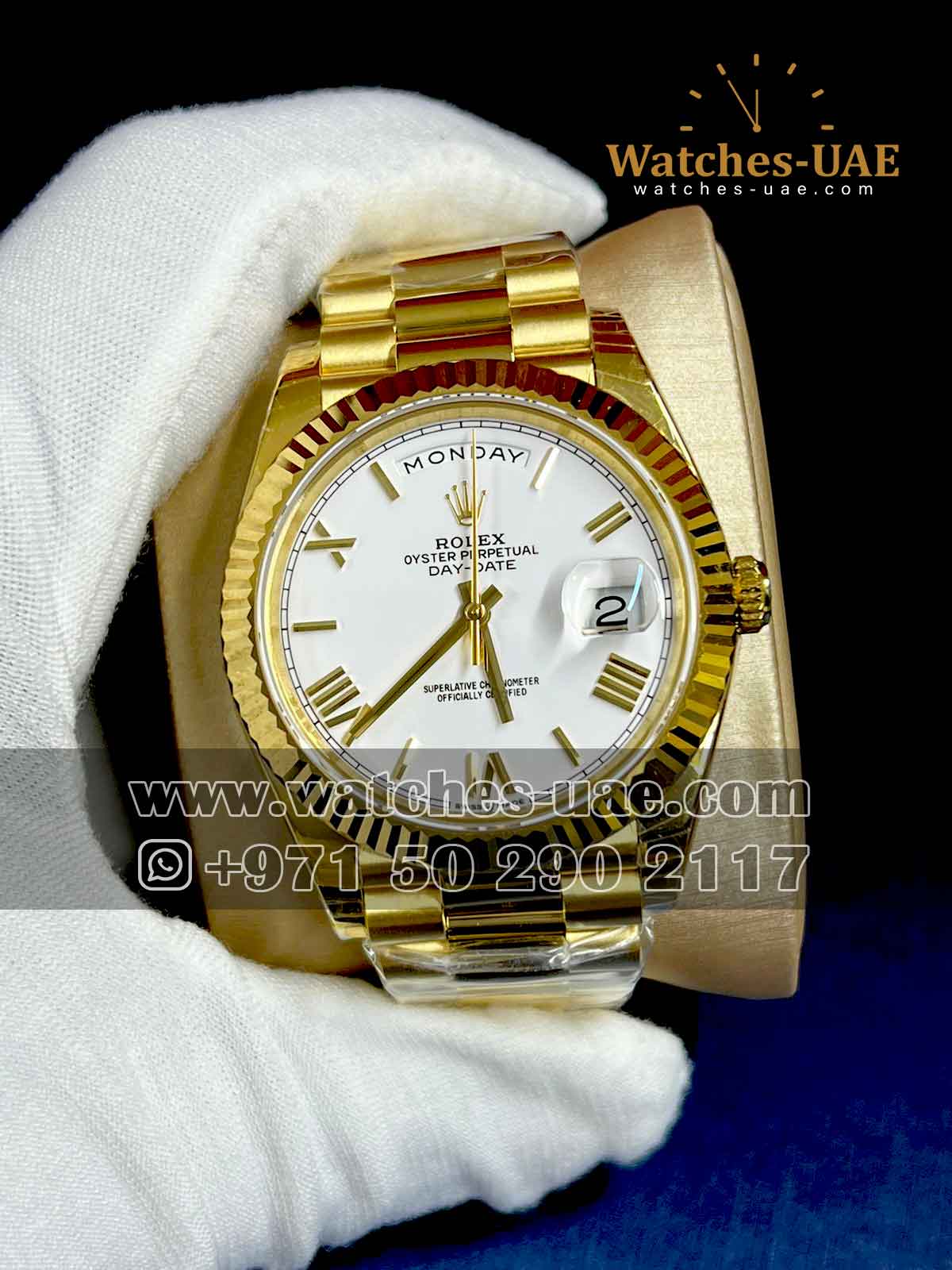 Rolex  Day date gold, White dial