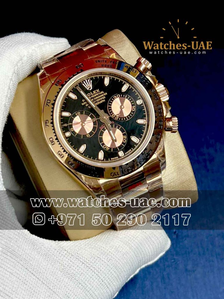 Copy Rolex Daytona Black Dial Rose Gold