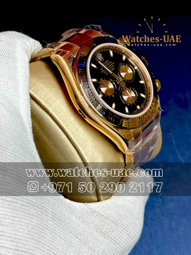 Superclone Rolex Daytona Black Dial Rose Gold