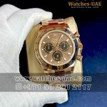 Copy Rolex Daytona Rose Gold  Dial With Black Chrono